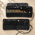 24 Makeup Brushes Leather Bag